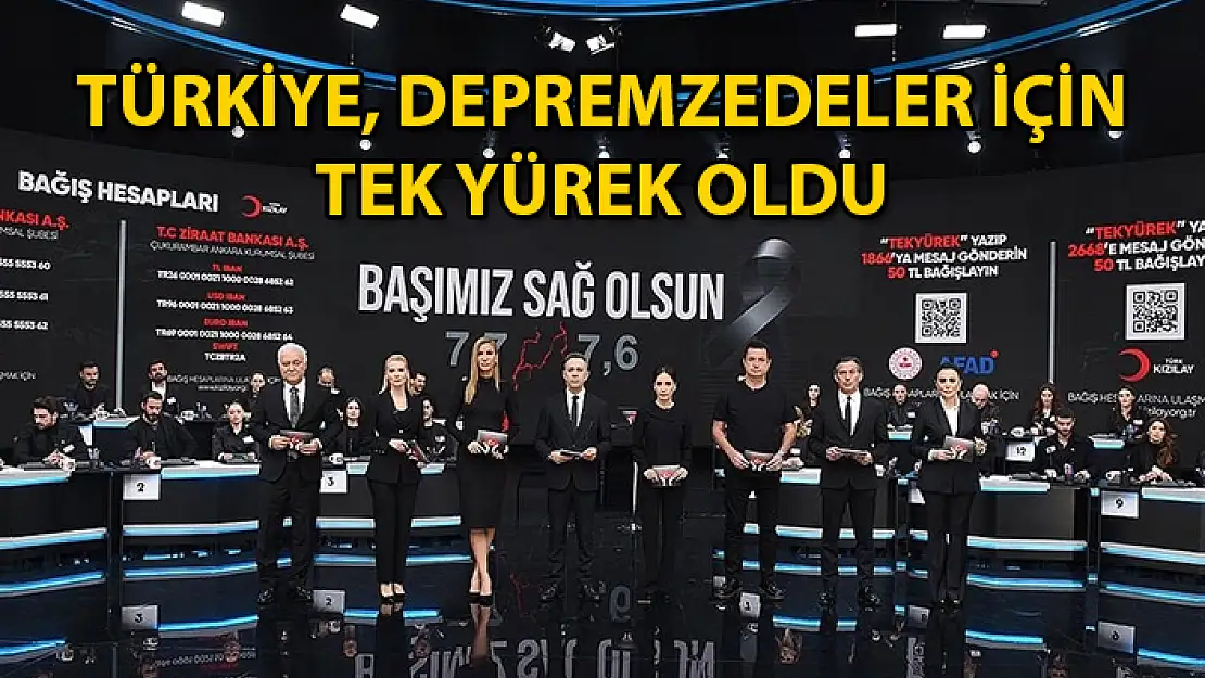TÜRKİYE TEK YÜREK KAMPANYASINDA 115 MİLYAR LİRA BAĞIŞ TOPLANDI