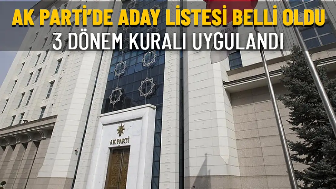 AK PARTİ MİLLETVEKİLİ ADAY LİSTESİ NETLEŞTİ