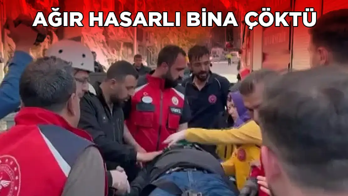 MALATYA'DA AĞIR HASARLI BİNA ÇÖKTÜ