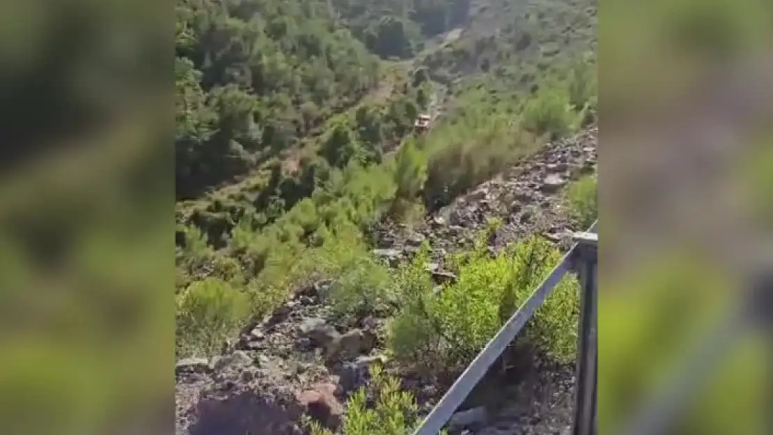 GÖCEK'TEKİ ORMANLIK ALANDA YANGIN ÇIKTI