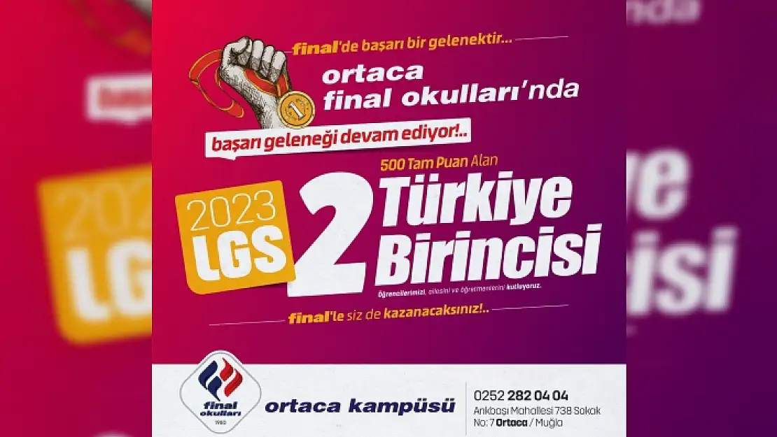 ÖZEL ORTACA FİNAL ORTAOKULU, LGS'DE 2 TÜRKİYE ŞAMPİYONU ÇIKARDI!