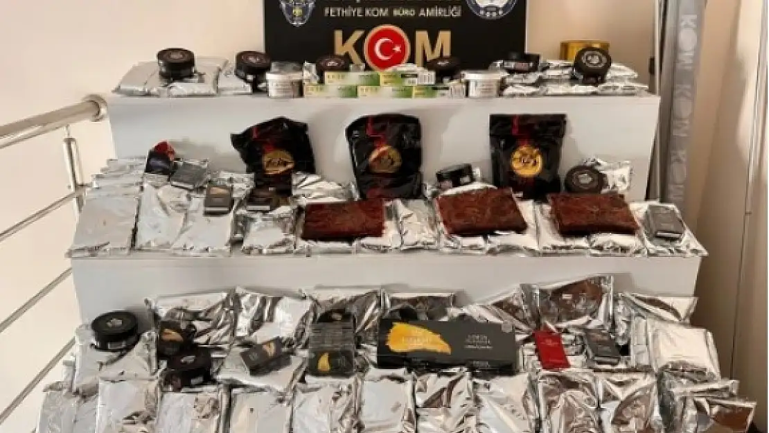 FETHİYE'DE 45 KİLOGRAM KAÇAK NARGİLE TÜTÜNÜ ELE GEÇİRİLDİ