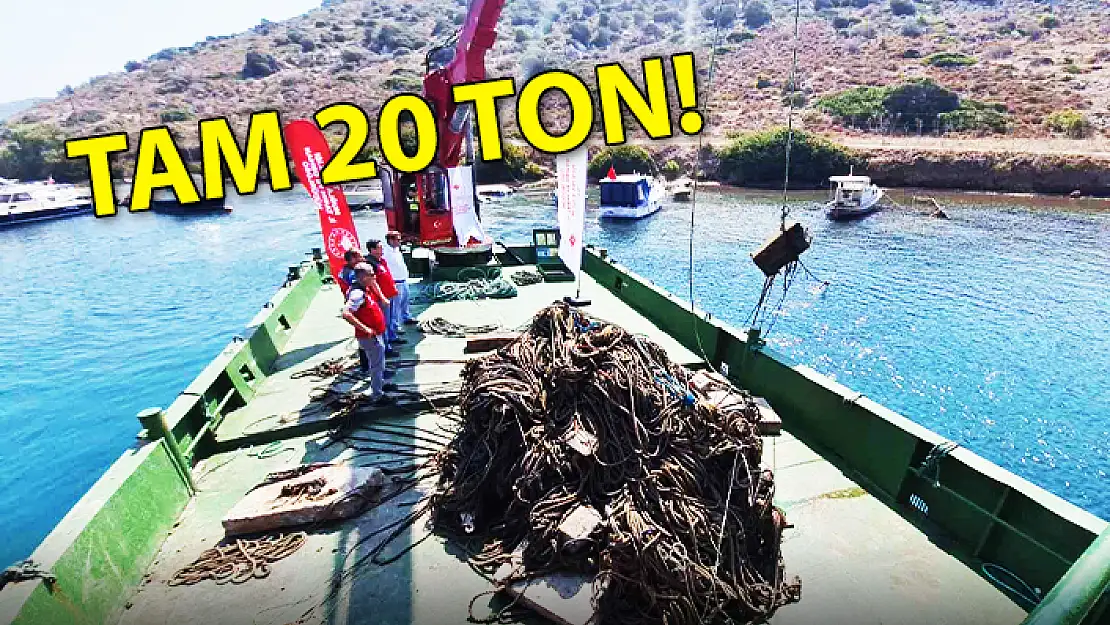 DENİZDEN 20 TON TONOZ VE HALAT ÇIKARILDI