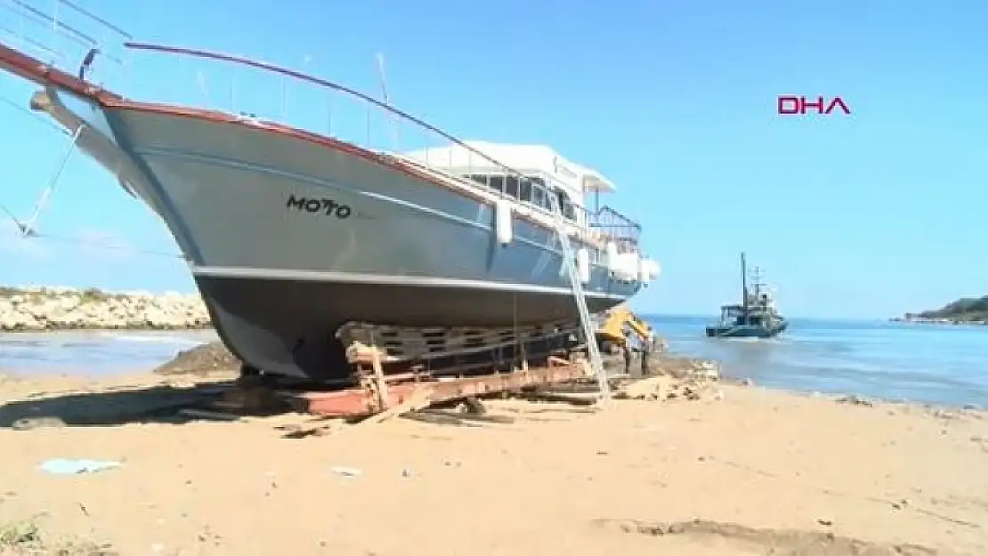 GULET YAT DENİZE İNDİRİLDİ, BODRUM'DA TURİZMDE KULLANILACAK