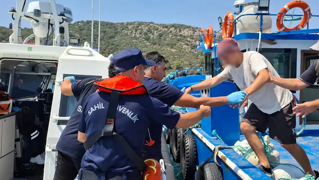 Milas'ta rahatsızlanan vatandaş sahil güvenlik tarafından kurtarıldı