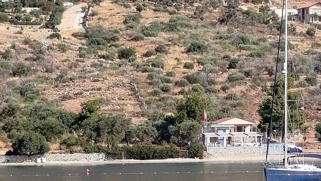 Muğla Çökertme Koyu'nda sahile taş duvar ördü!