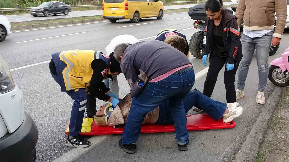 MOTOSİKLETLE AYNAYA ÇARPTI 20 METRE SÜRÜKLENDİ