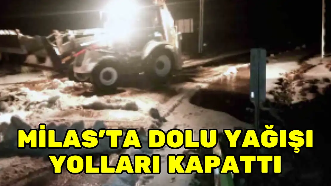 MİLAS'TA DOLU YAĞIŞI YOLLARI KAPATTI