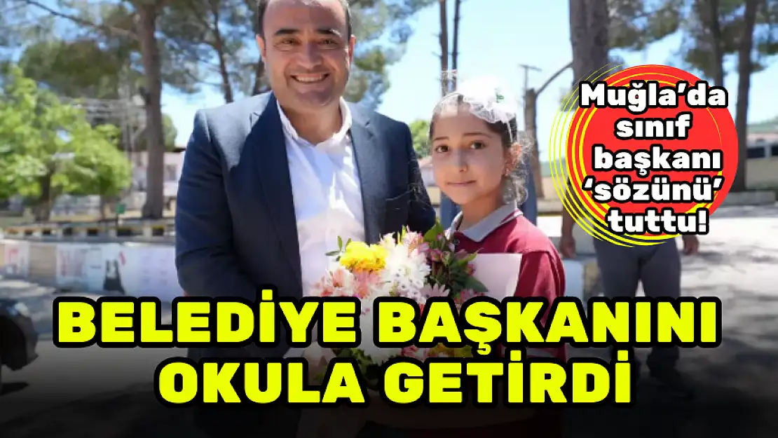 SINIF BAŞKANI SEÇİLEN ÖĞRENCİ 'BELEDİYE BAŞKANI' SÖZÜNÜ TUTTU!