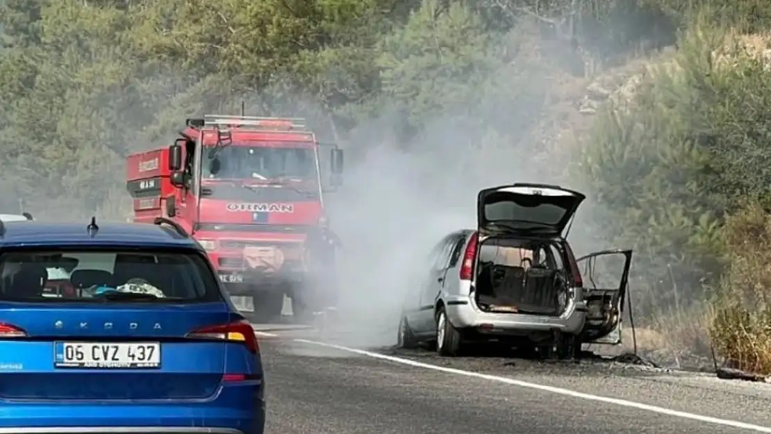 MİLAS'TA OTOBOMİL BİRDEN ALEV TOPUNA DÖNDÜ!