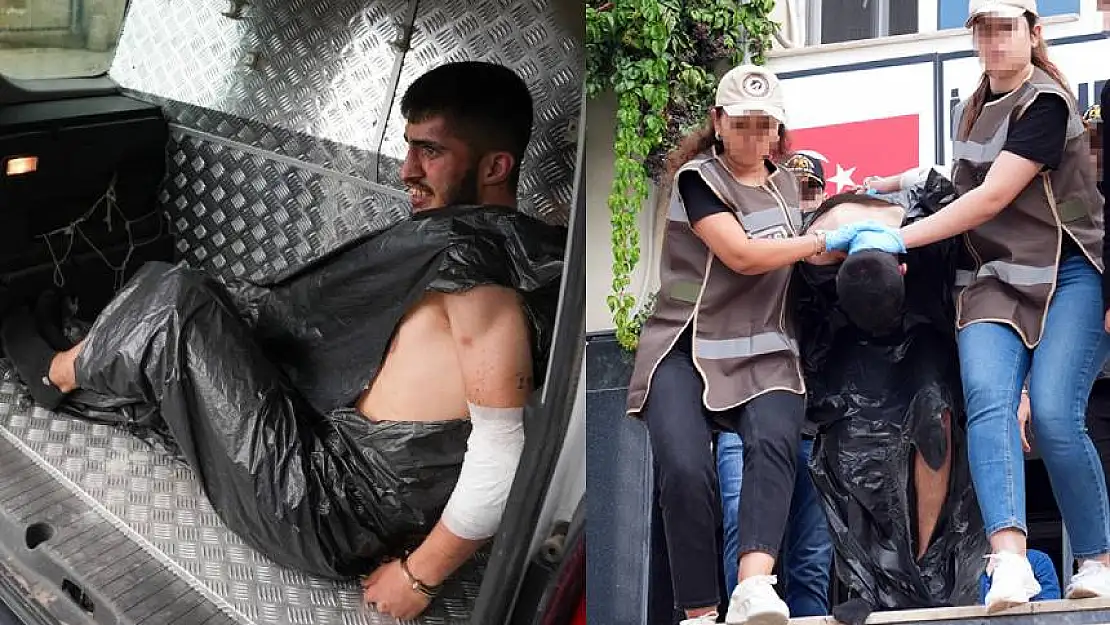 Polis Şeyda Yılmaz'ı şehit eden suç makinesi, siyah çöp poşetiyle adliyeye sevk edildi