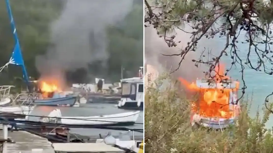 Bodrum'da lüks balıkçı teknesi alevlere teslim oldu