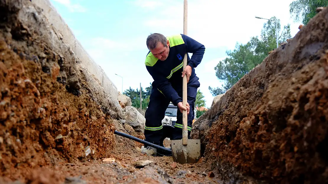 Bodrum Belediyesi'nde yağmur suyu hattı çalışmaları devam ediyor