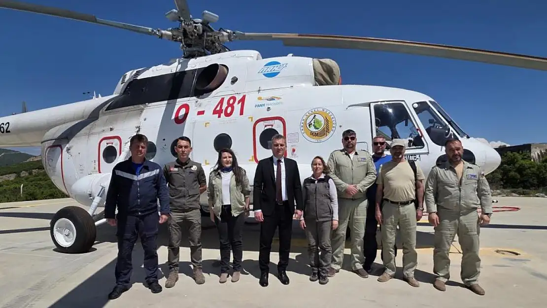 Yatağan'da yangın söndürme helikopteri göreve başladı