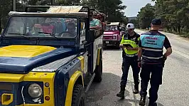Marmaris'te safari araçlarına sıkı denetim: 3 araç trafikten men edildi