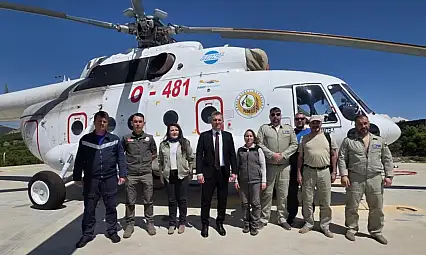 Yatağan'da yangın söndürme helikopteri göreve başladı