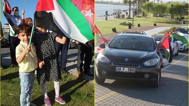 Muğla'da İsrail'in Filistinlilere Yönelik Saldırıları Protesto Edildi