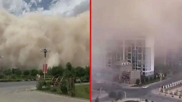 Kum Fırtınası Çin'i Yuttu! Saniyeler İçinde Şehir Kayboldu