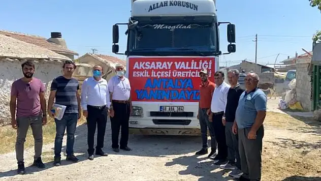 Aksaray'dan Antalya'daki Yangın Bölgesine Canlı Hayvan Desteği