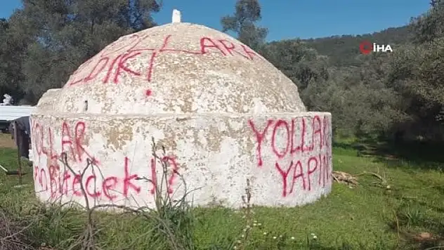 Bodrum'da Tarihi Su Sarnıcını Eylem Duvarına Çevirdiler