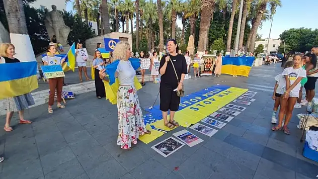 Bodrum'daki Ukraynalılardan Rusya Protestosu