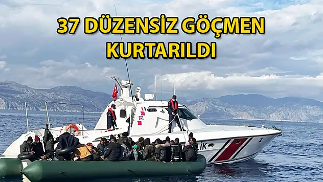 Sahil Güvenlik Ekipleri Marmaris'te 37 Göçmeni Kurtardı