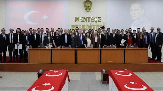 MENTEŞE BELEDİYESİ'NİN 32 PERSONELİ YEMİN EDEREK DEVLET MEMURU OLDU