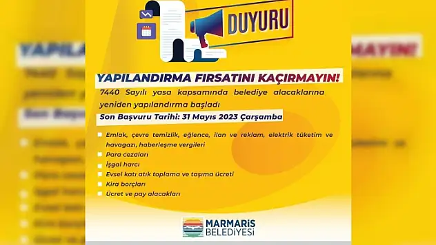 MARMARİS BELEDİYESİ BORÇLARI YAPILANDIRIYOR