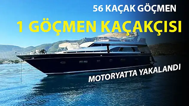 BODRUM'DA 56 KAÇAK GÖÇMEN MOTORYATTA YAKALANDI
