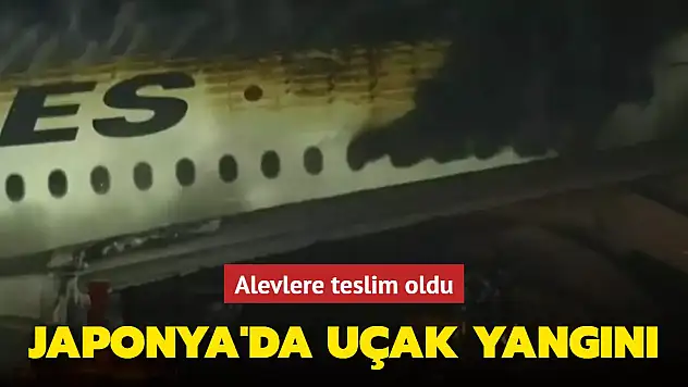 JAPONYA'DA BİR UÇAK KALKIŞ ESANSINDA ALEV ALEV YANDI!