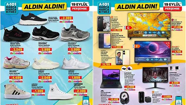 A101 19-26 Eylül 2024 indirim kataloğu! New Balance ile Skechers ayakkabılarda sürpriz fırsatlar