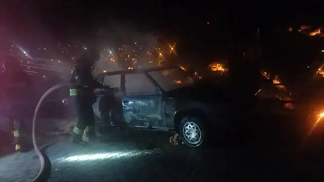 Park halindeki otomobil alev alev yandı