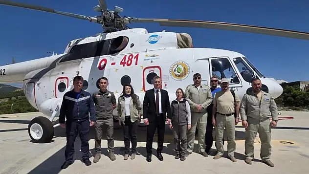 Yatağan'da yangın söndürme helikopteri göreve başladı